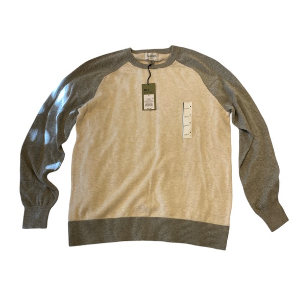 NWT Goodfellow & Co Beige and Gray Men's Raglan Sleeve Crew Neck Sweater | M - Picture 1 of 7